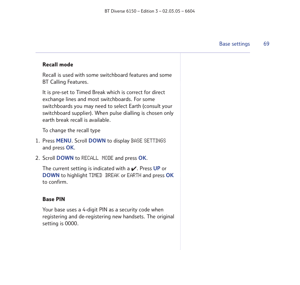 BT Diverse 6150 User Manual | Page 69 / 88