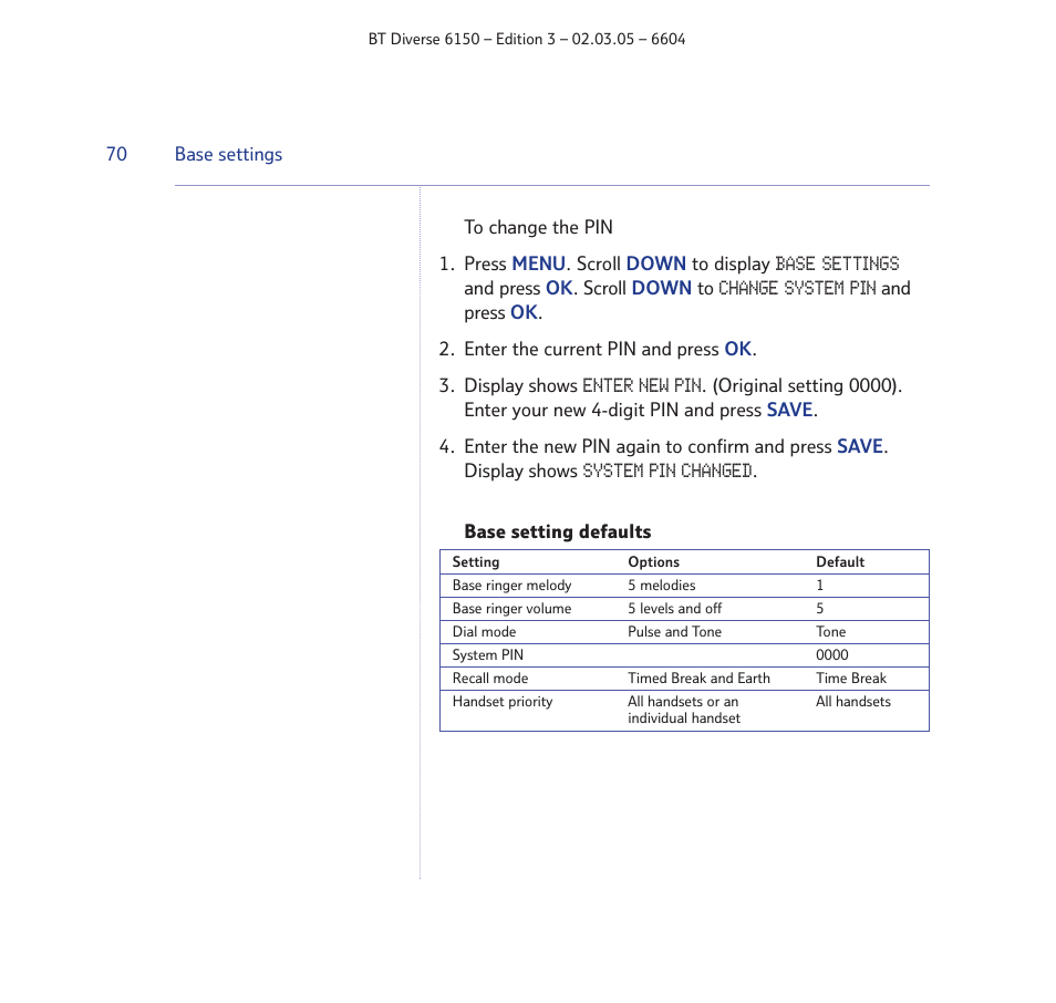 BT Diverse 6150 User Manual | Page 70 / 88