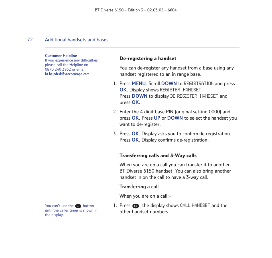 BT Diverse 6150 User Manual | Page 72 / 88