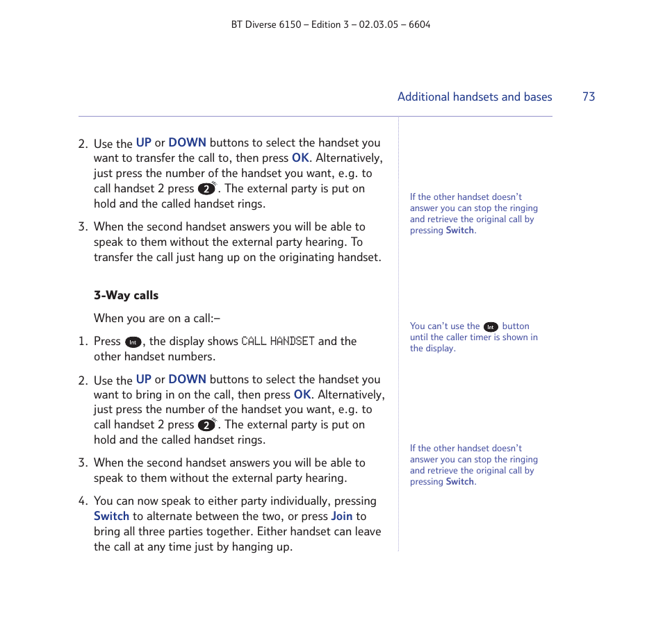 BT Diverse 6150 User Manual | Page 73 / 88