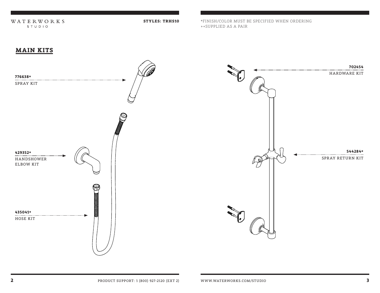 Main kits | Waterworks Transit Handshower On Bar with Metal Handle User Manual | Page 3 / 7