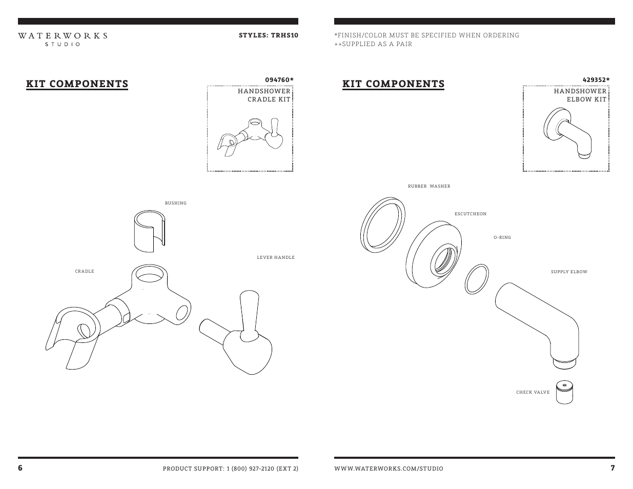 Kit components | Waterworks Transit Handshower On Bar with Metal Handle User Manual | Page 5 / 7