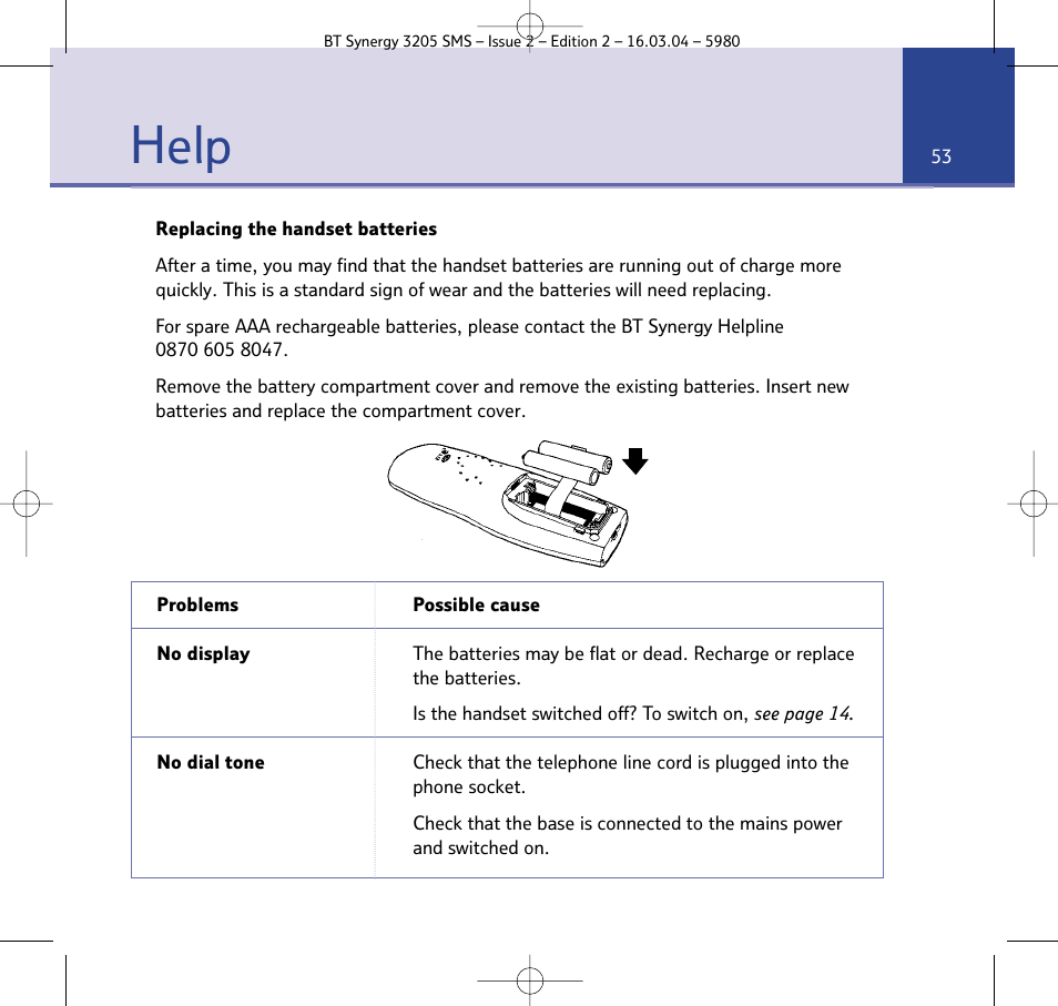 Help | BT 3205 User Manual | Page 53 / 68