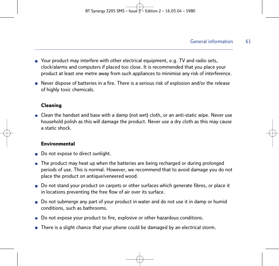 BT 3205 User Manual | Page 61 / 68