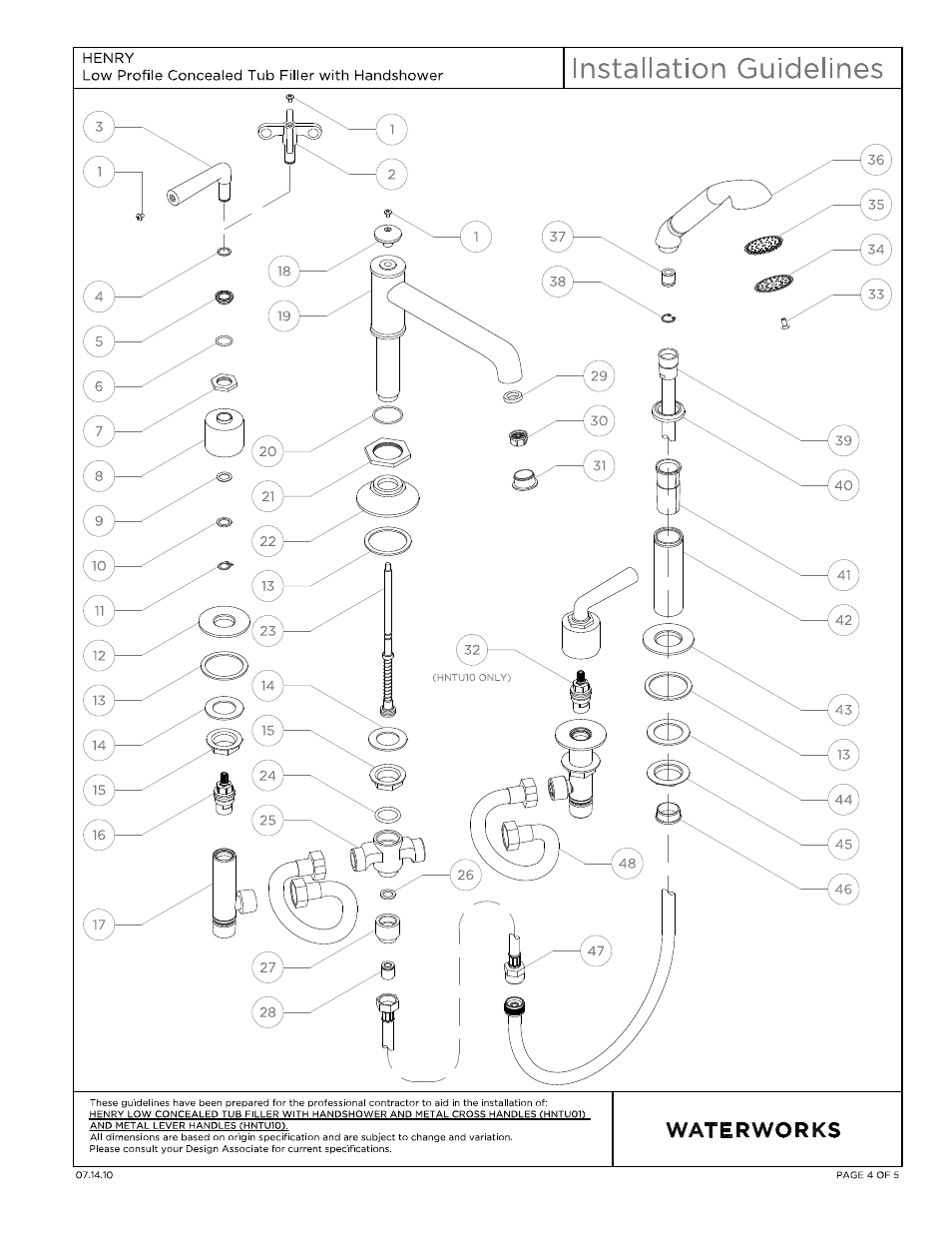 Waterworks Henry Low Profile Concealed Tub Filler With Handshower User Manual | Page 4 / 14