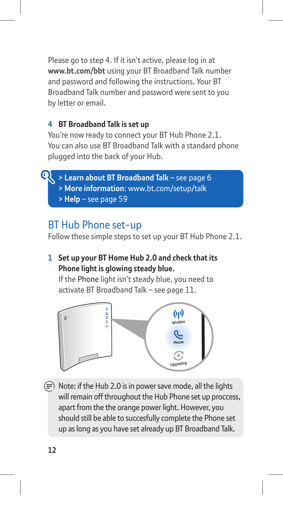 Bt hub phone set-up | BT Hub Phone 2.1 User Manual | Page 16 / 80