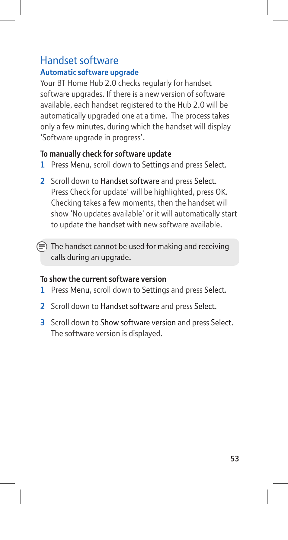 Handset software | BT Hub Phone 2.1 User Manual | Page 57 / 80