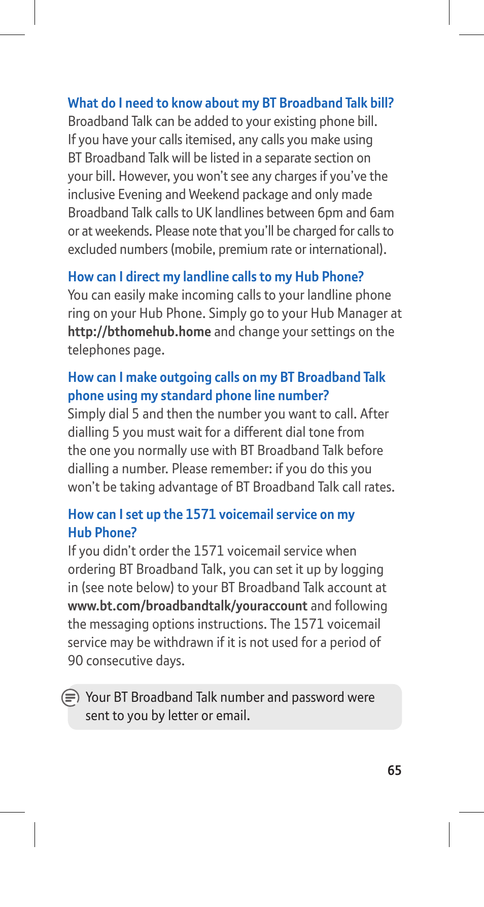 BT Hub Phone 2.1 User Manual | Page 69 / 80