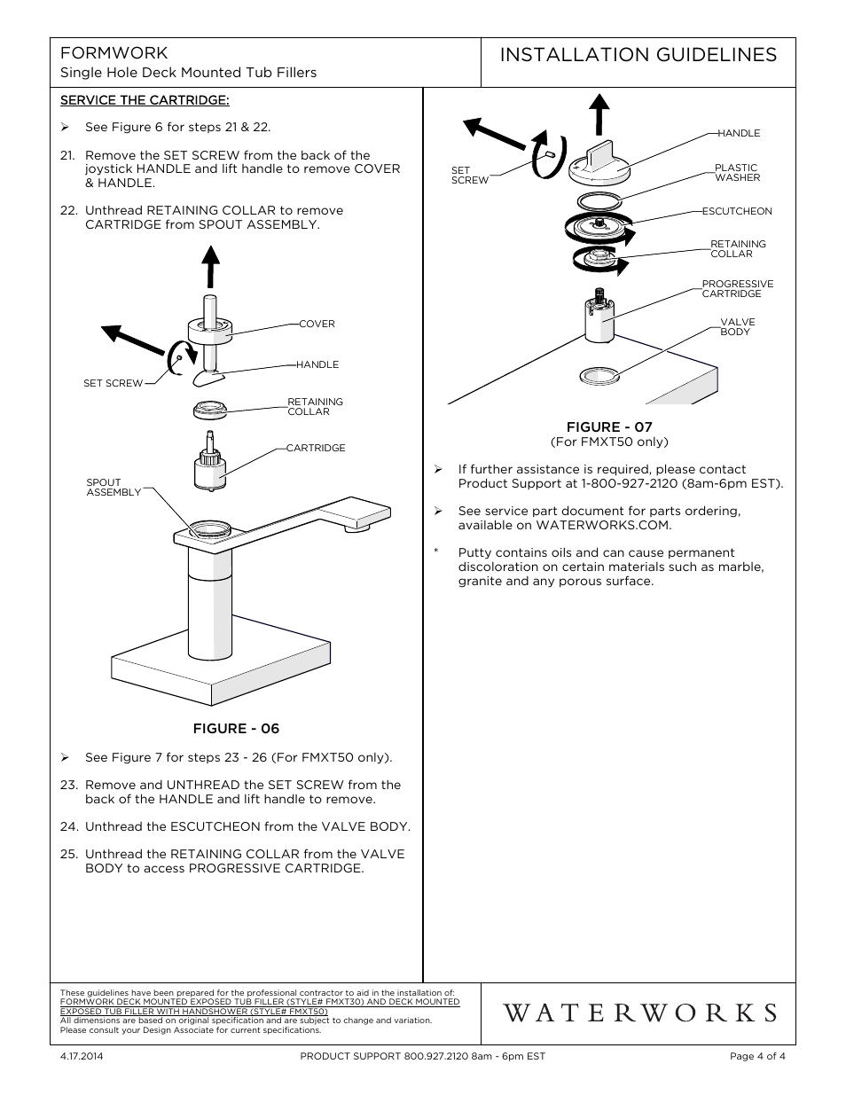 Installation guidelines, Formwork | Waterworks Formwork Deck Mounted Exposed Tub Filler with Handshower and Metal Joystick Handle User Manual | Page 4 / 4