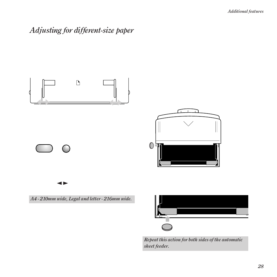 Adjusting for different-size paper | BT DF450 User Manual | Page 31 / 56