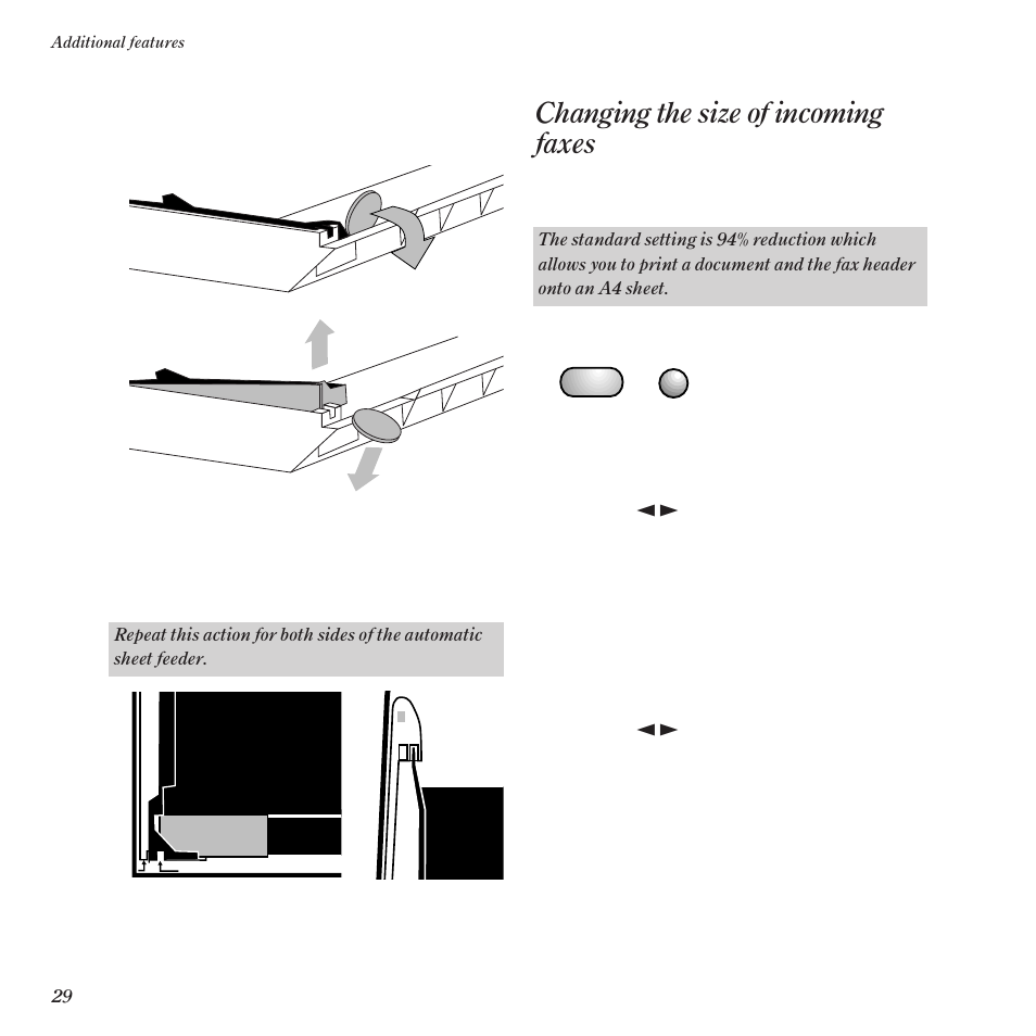 Changing the size of incoming faxes | BT DF450 User Manual | Page 32 / 56