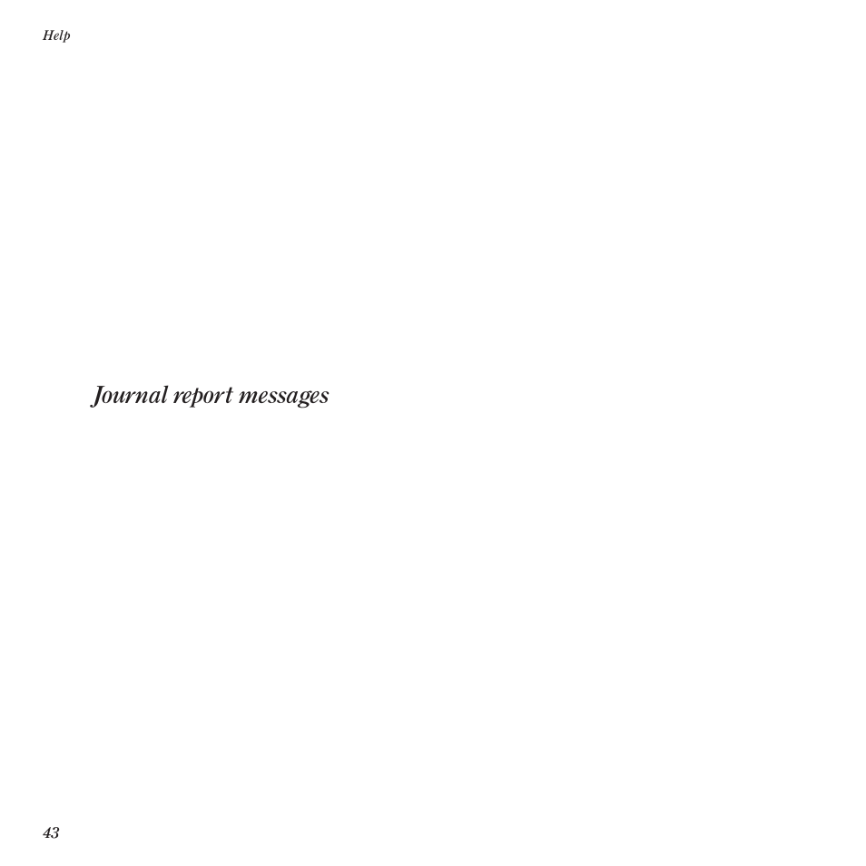 Journal report messages | BT DF450 User Manual | Page 46 / 56
