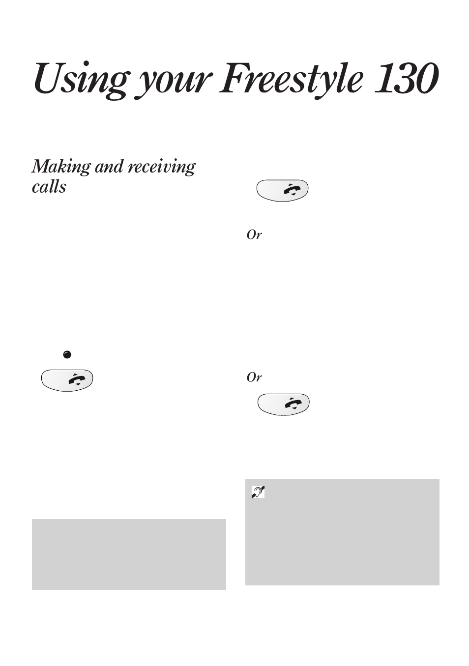 Using your freestyle 130, Making and receiving calls | BT Freestyle 130 User Manual | Page 12 / 38