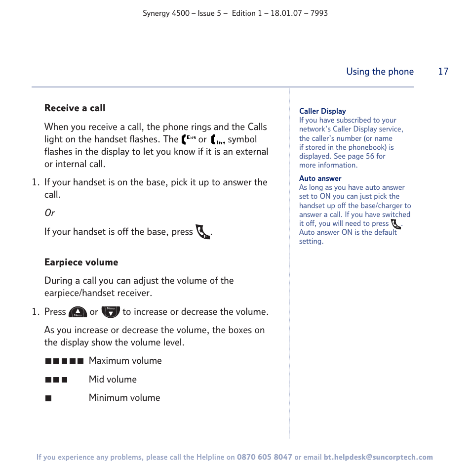 BT SYNERGY 4500 User Manual | Page 17 / 100