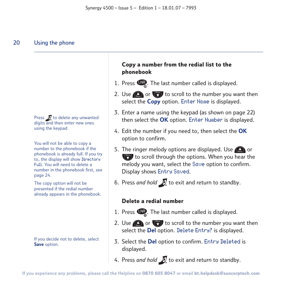 BT SYNERGY 4500 User Manual | Page 20 / 100