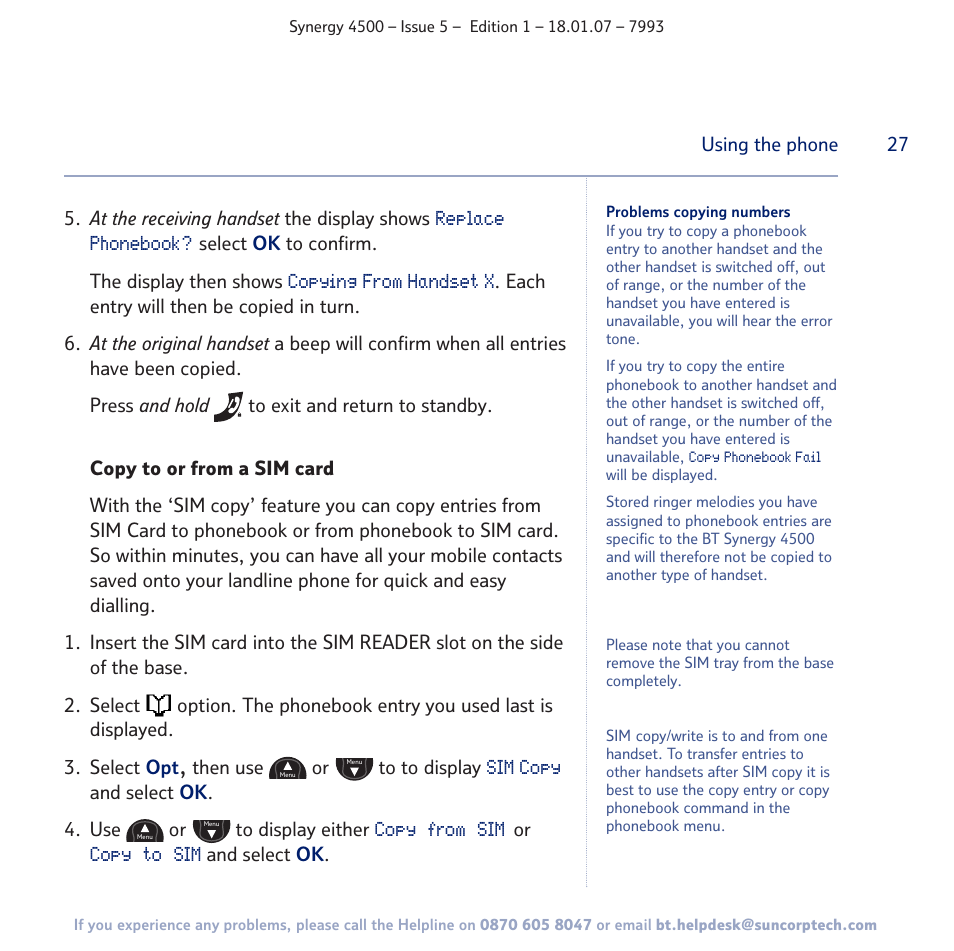 BT SYNERGY 4500 User Manual | Page 27 / 100