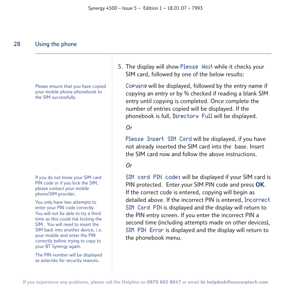 BT SYNERGY 4500 User Manual | Page 28 / 100
