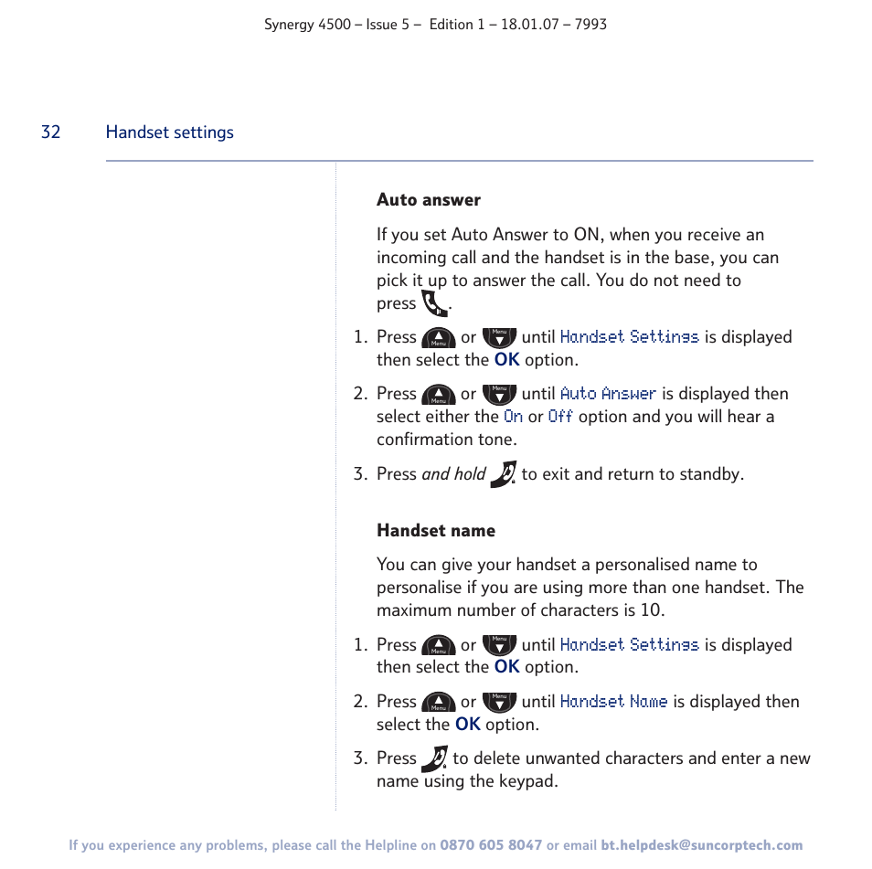 BT SYNERGY 4500 User Manual | Page 32 / 100