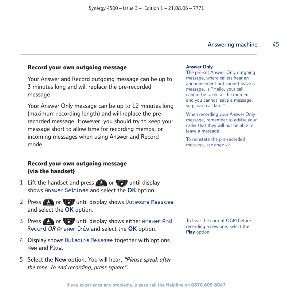 BT SYNERGY 4500 User Manual | Page 45 / 100