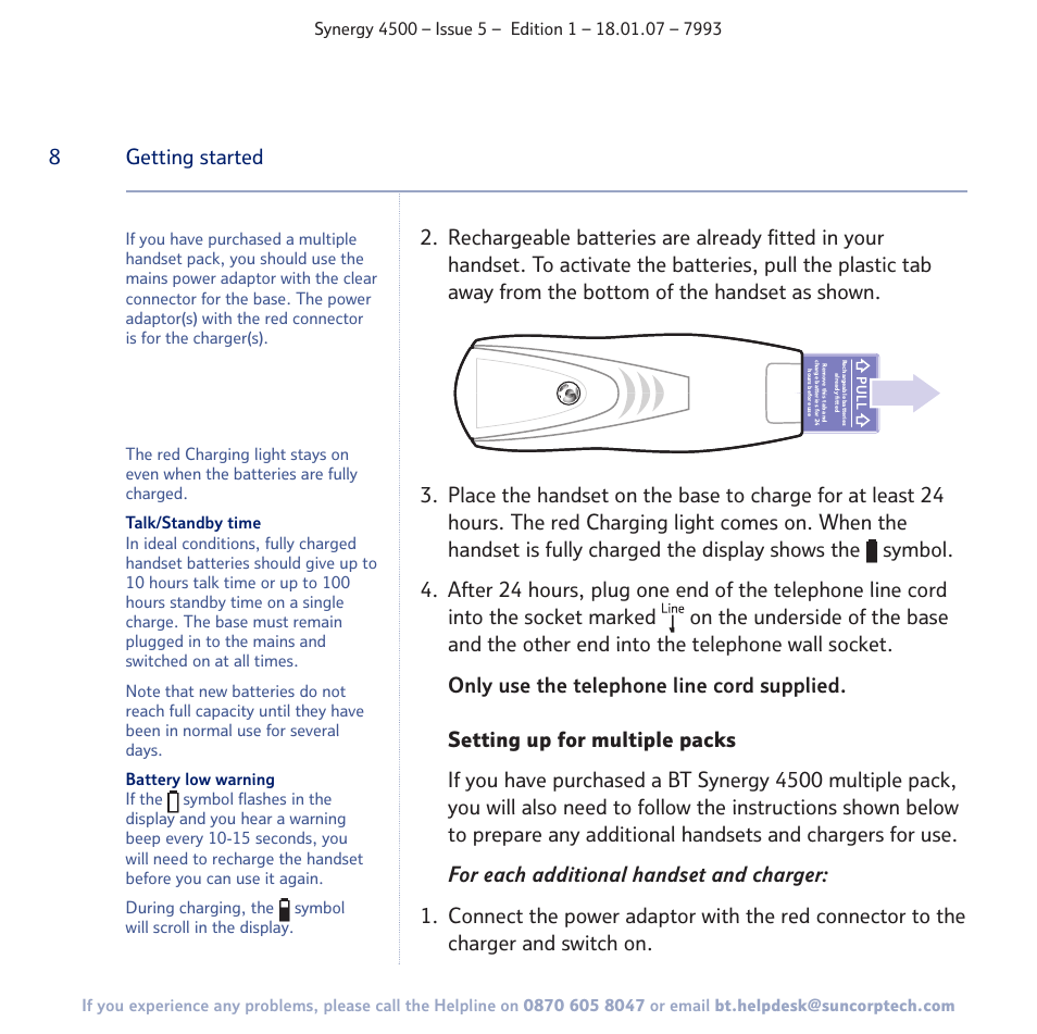 8getting started | BT SYNERGY 4500 User Manual | Page 8 / 100