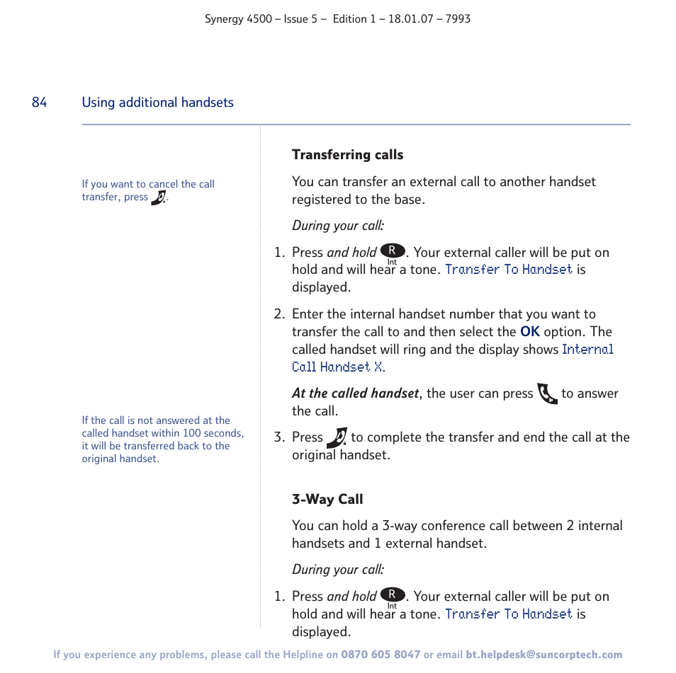 BT SYNERGY 4500 User Manual | Page 84 / 100