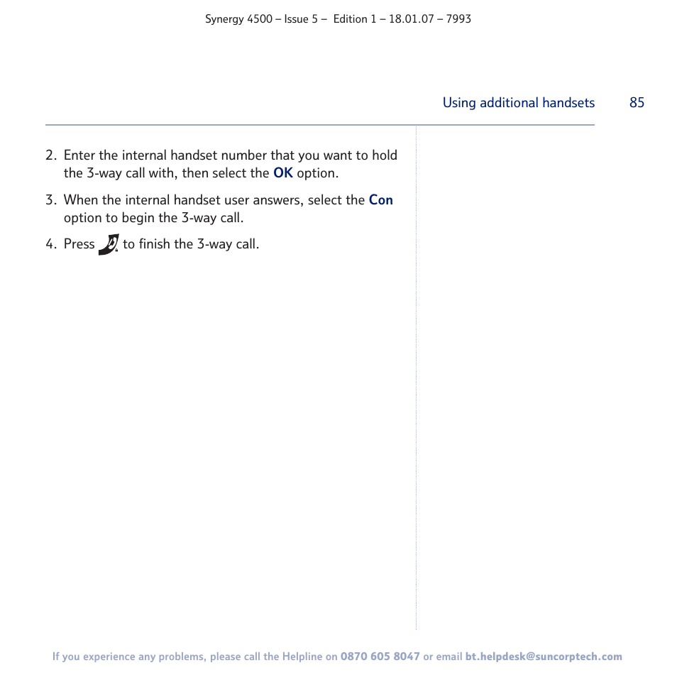 BT SYNERGY 4500 User Manual | Page 85 / 100