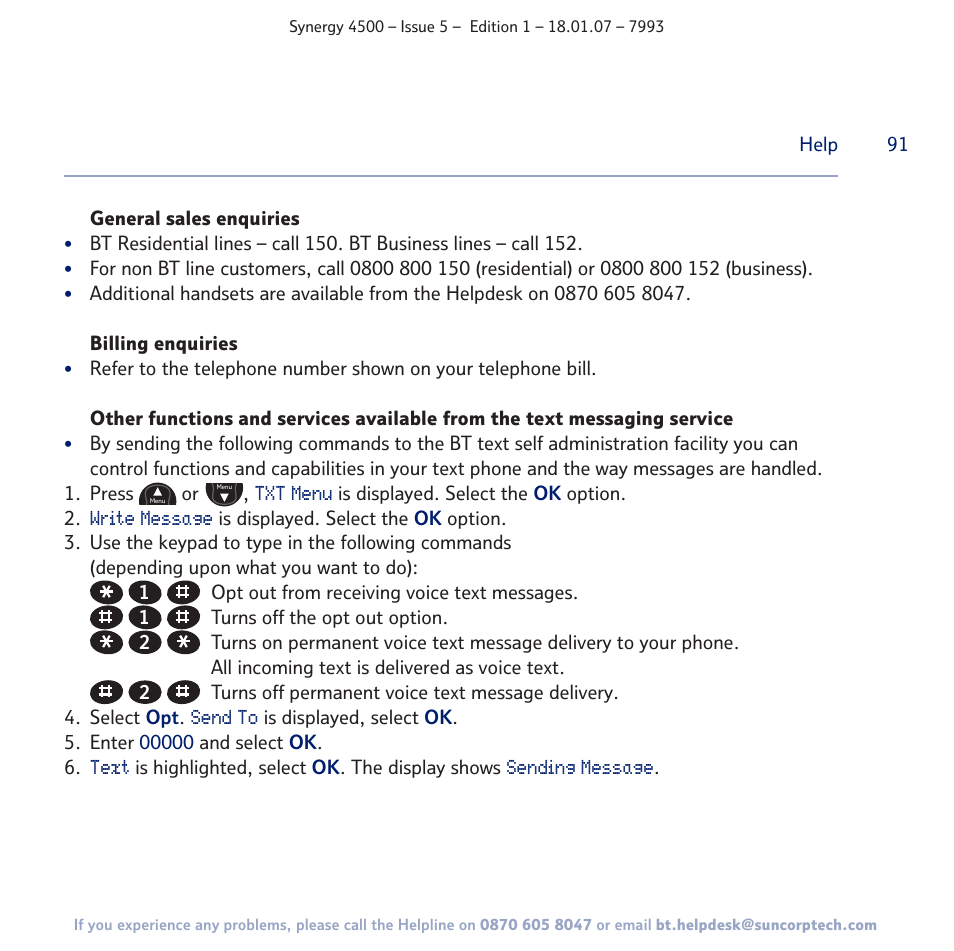 BT SYNERGY 4500 User Manual | Page 91 / 100