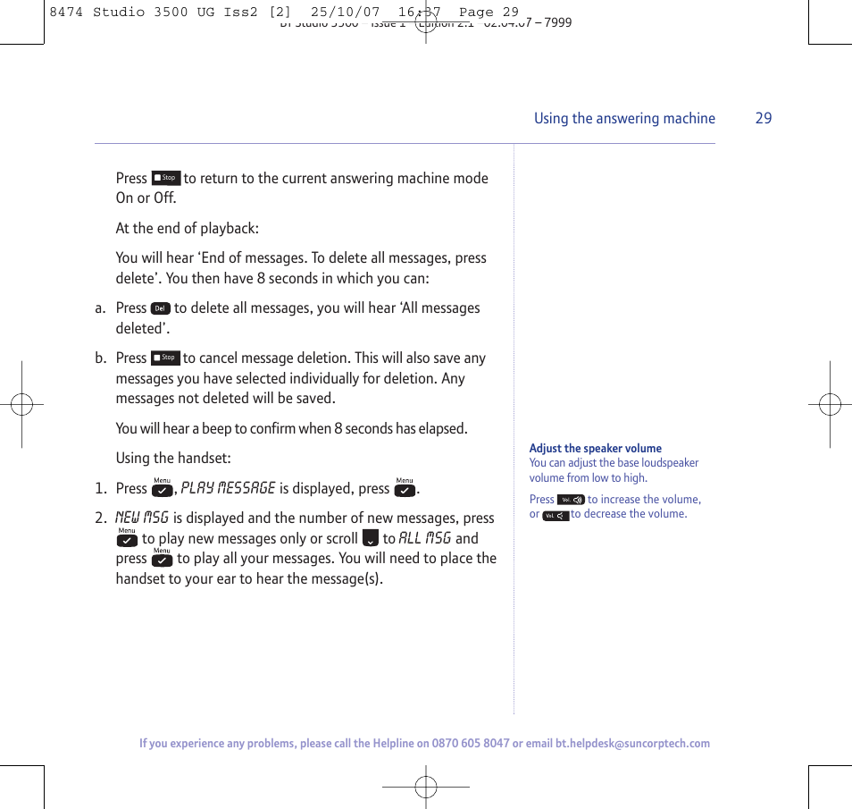 BT Studio 3500 User Manual | Page 29 / 56