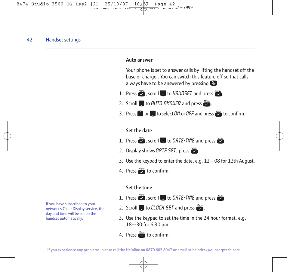 BT Studio 3500 User Manual | Page 42 / 56