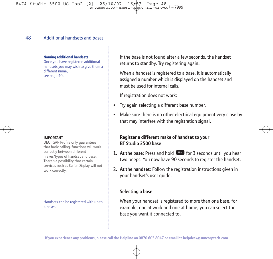 BT Studio 3500 User Manual | Page 48 / 56