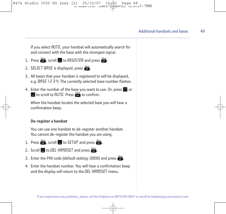 BT Studio 3500 User Manual | Page 49 / 56