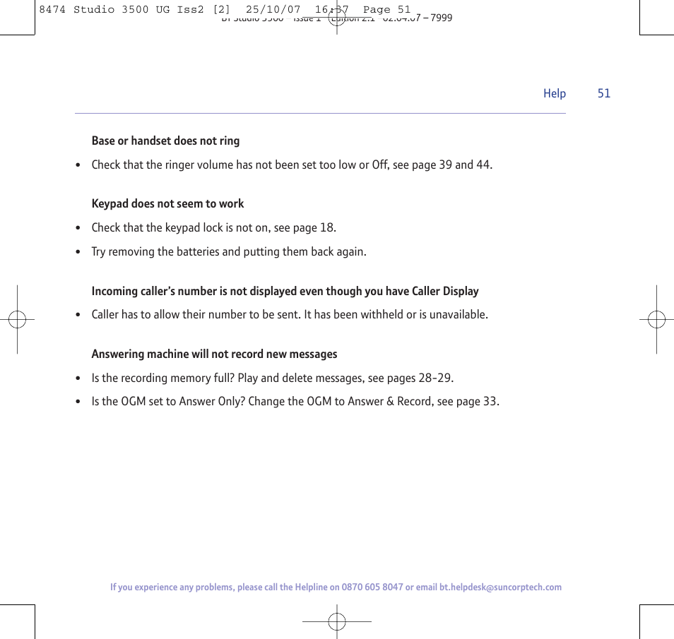 BT Studio 3500 User Manual | Page 51 / 56