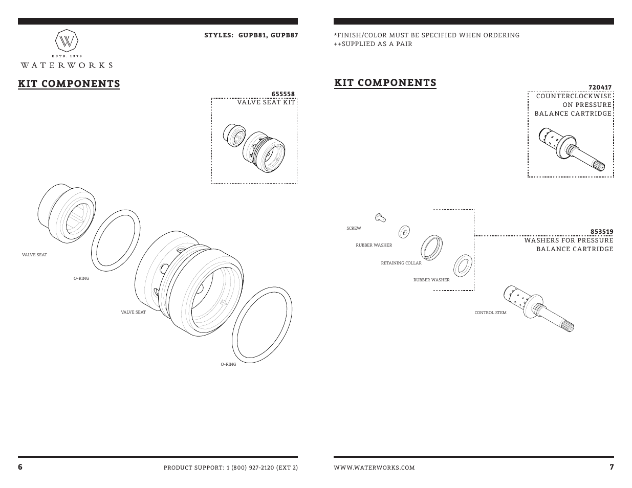 Kit components | Waterworks Universal Pressure Balance with Diverter Valve User Manual | Page 9 / 13