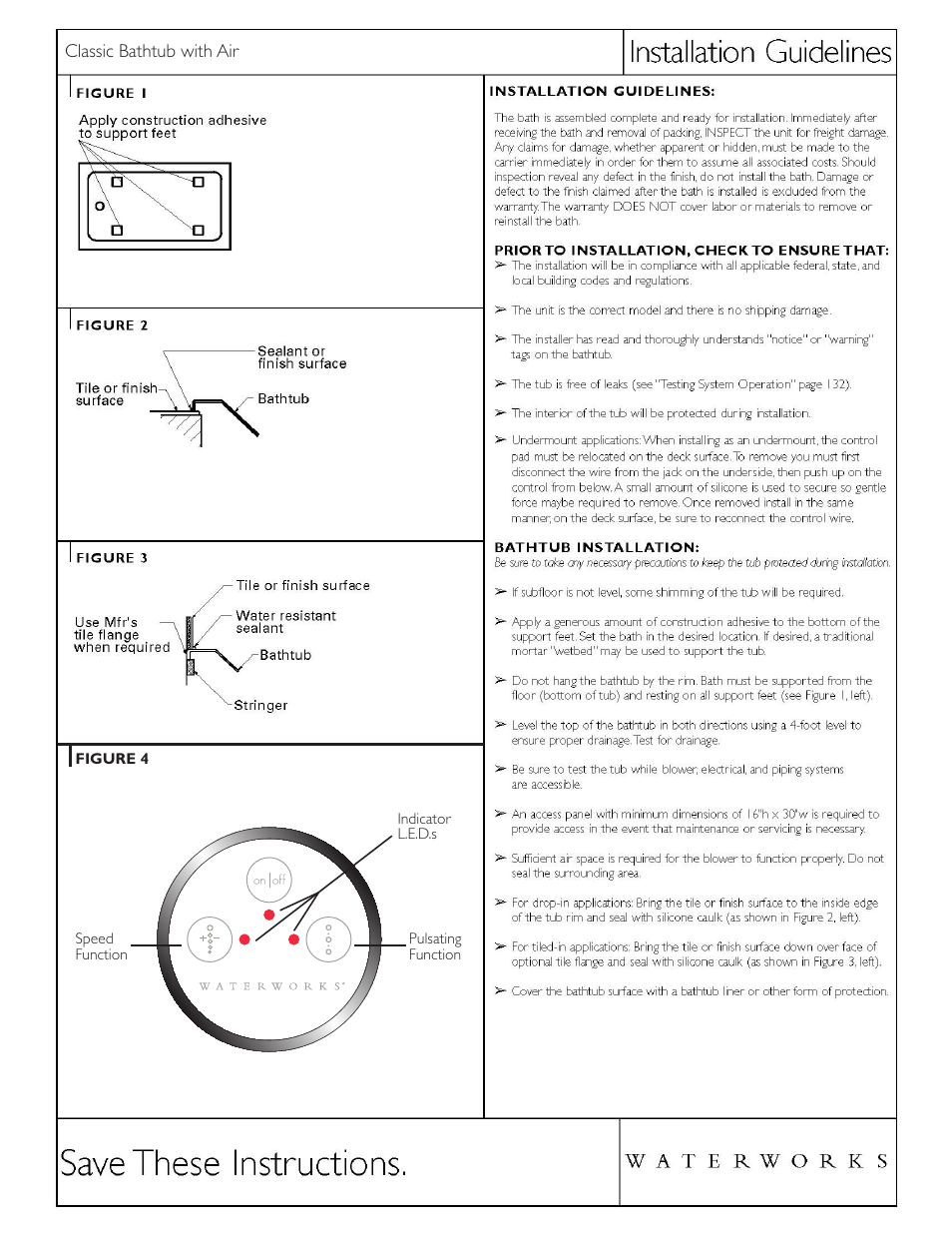 Millenium version new sliver version, Sensor blower | Waterworks Classic 71" x 36 x 20" Right Hand Air and Whirlpool Bathtub with End Drain" User Manual | Page 2 / 6