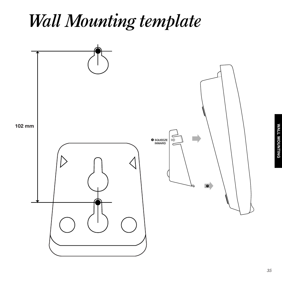 Wall mounting template | BT 1050 User Manual | Page 39 / 43