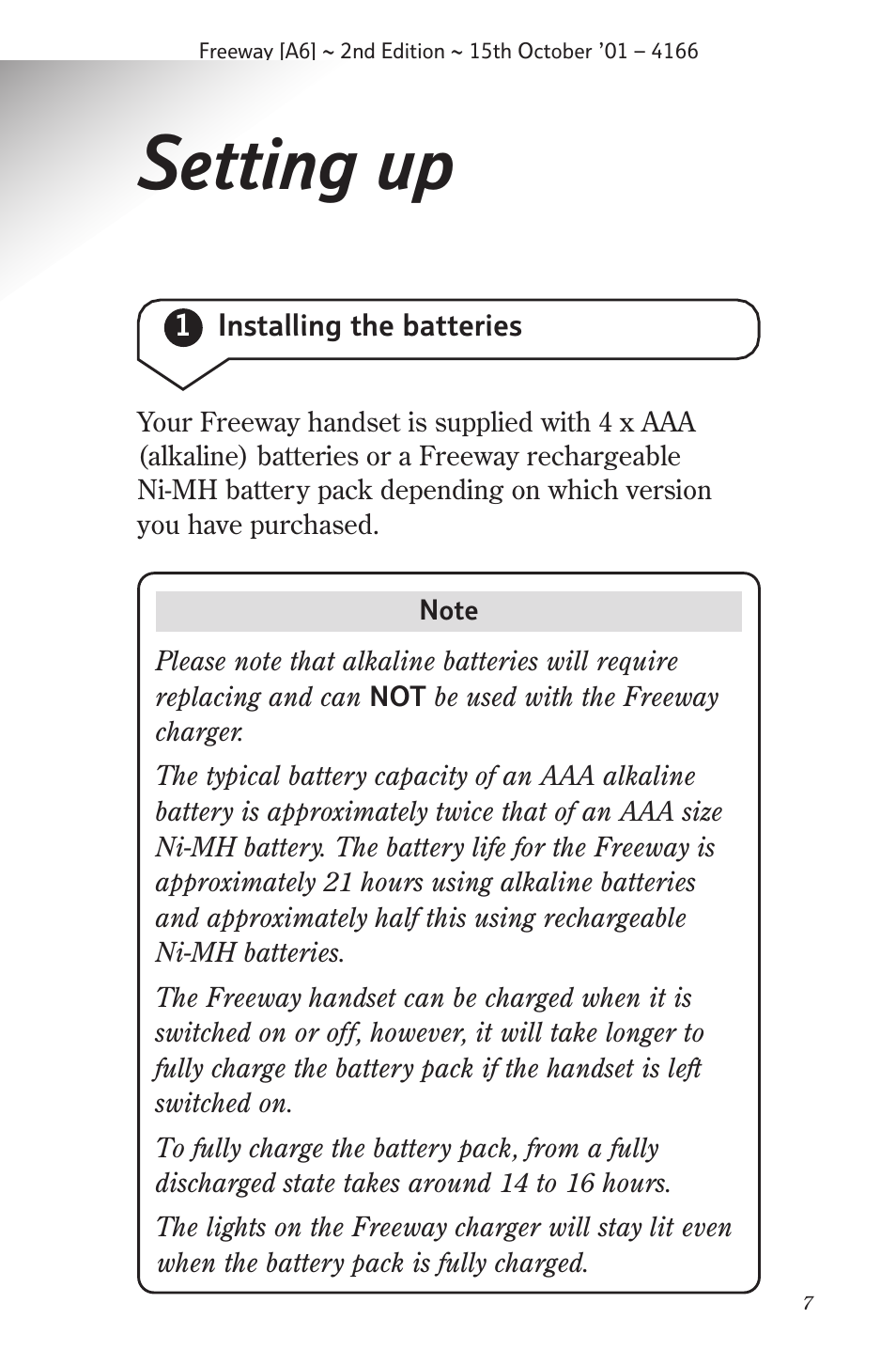 Setting up | BT A6 User Manual | Page 7 / 22