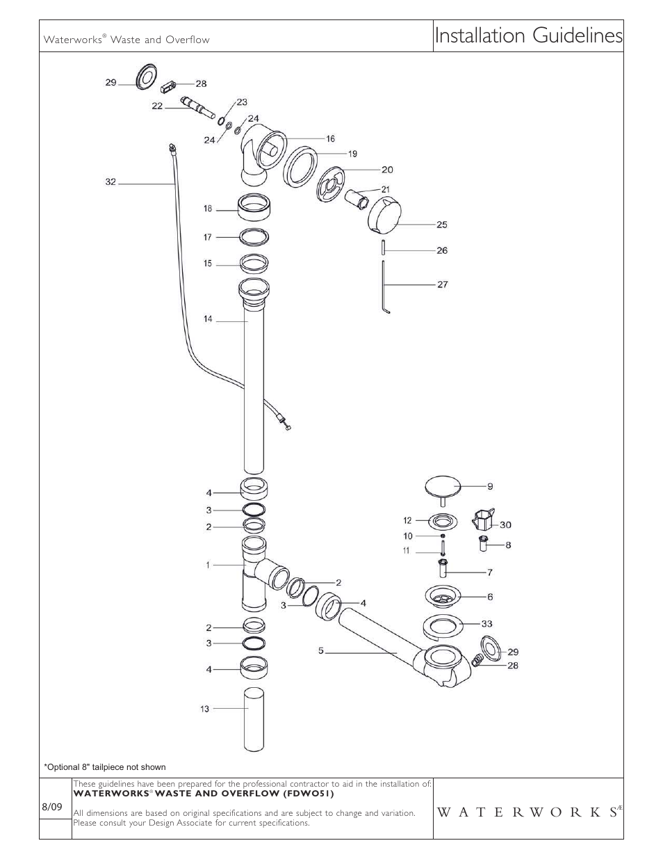 Installation guidelines | Waterworks Universal Pop-up Waste and Overflow Drain User Manual | Page 3 / 3