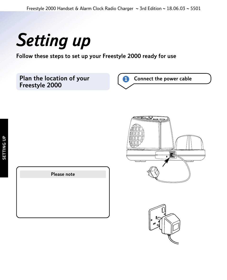 Setting up, Plan the location of your freestyle 2000 | BT Freestyle 2000 User Manual | Page 12 / 37