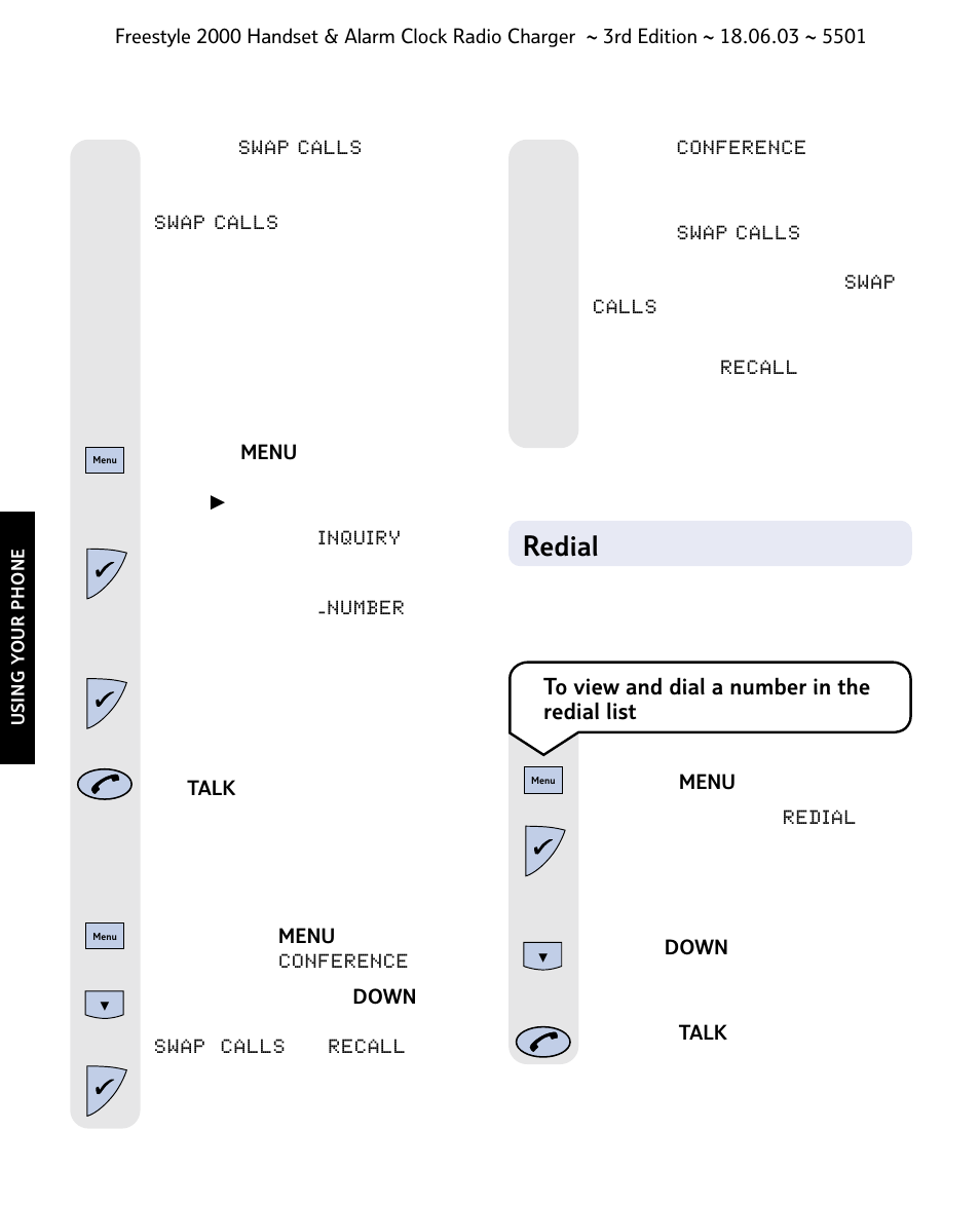 Redial | BT Freestyle 2000 User Manual | Page 18 / 37