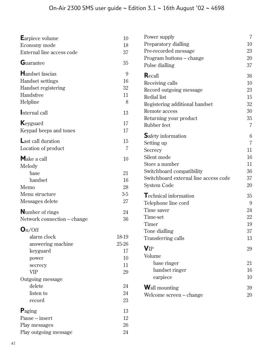 BT studio 2300 SMS User Manual | Page 42 / 43