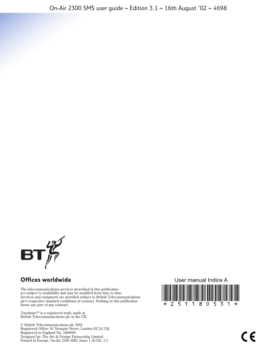 BT studio 2300 SMS User Manual | Page 43 / 43
