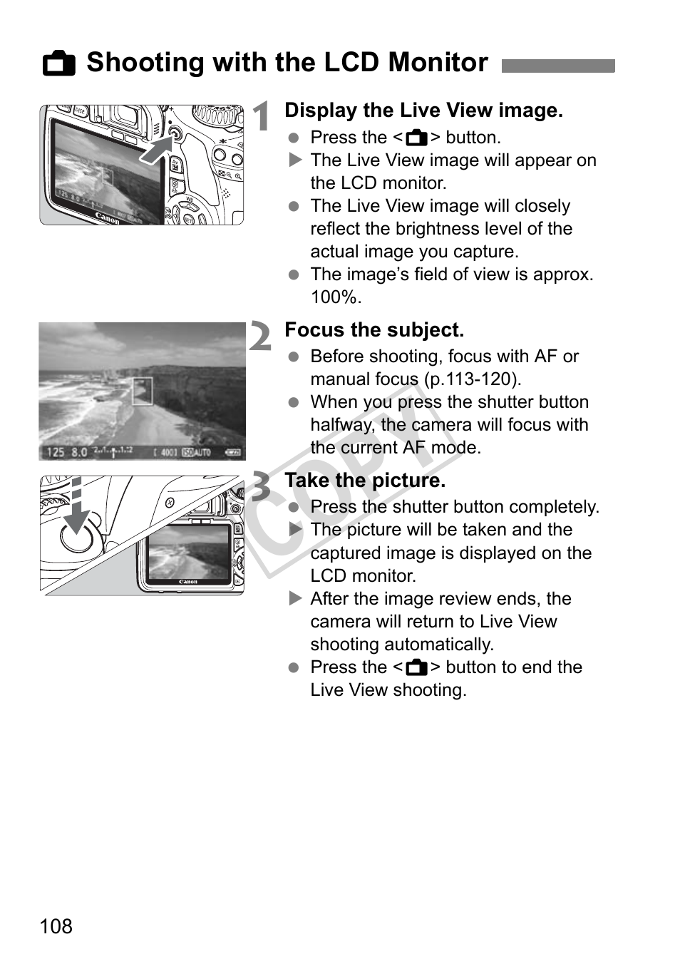 Cop y | Canon eos rebel T2i User Manual | Page 108 / 260