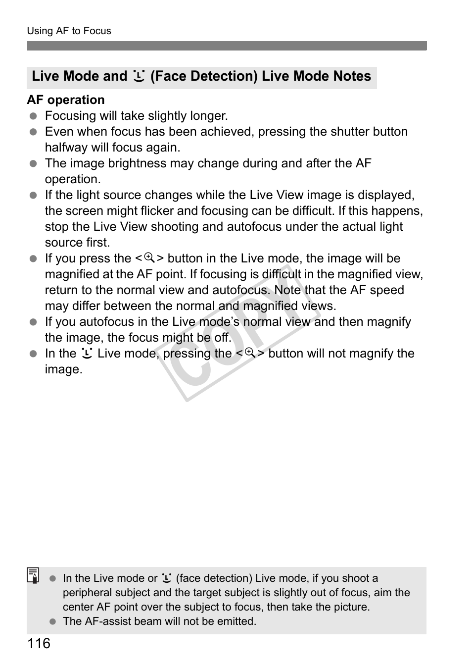 Cop y | Canon eos rebel T2i User Manual | Page 116 / 260