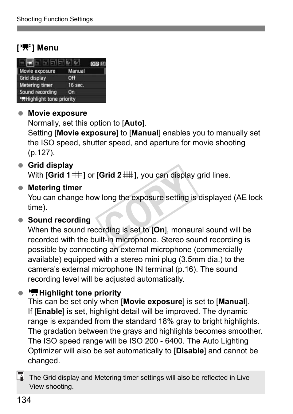 Cop y | Canon eos rebel T2i User Manual | Page 134 / 260