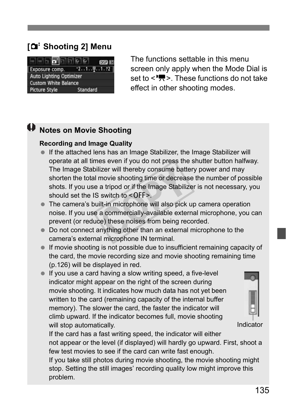 Cop y | Canon eos rebel T2i User Manual | Page 135 / 260