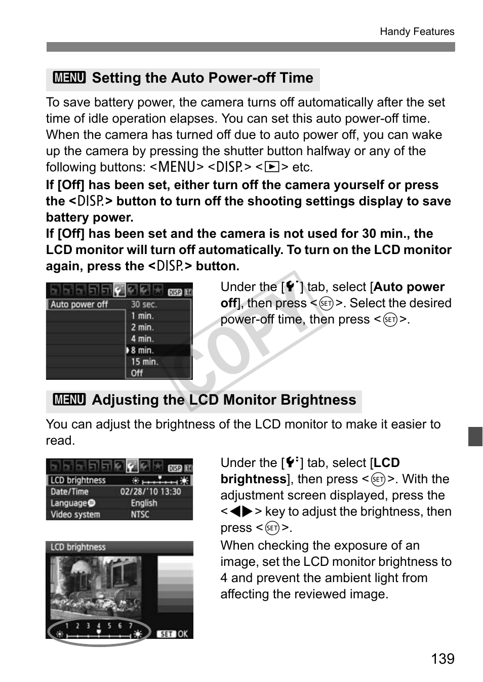 Cop y | Canon eos rebel T2i User Manual | Page 139 / 260