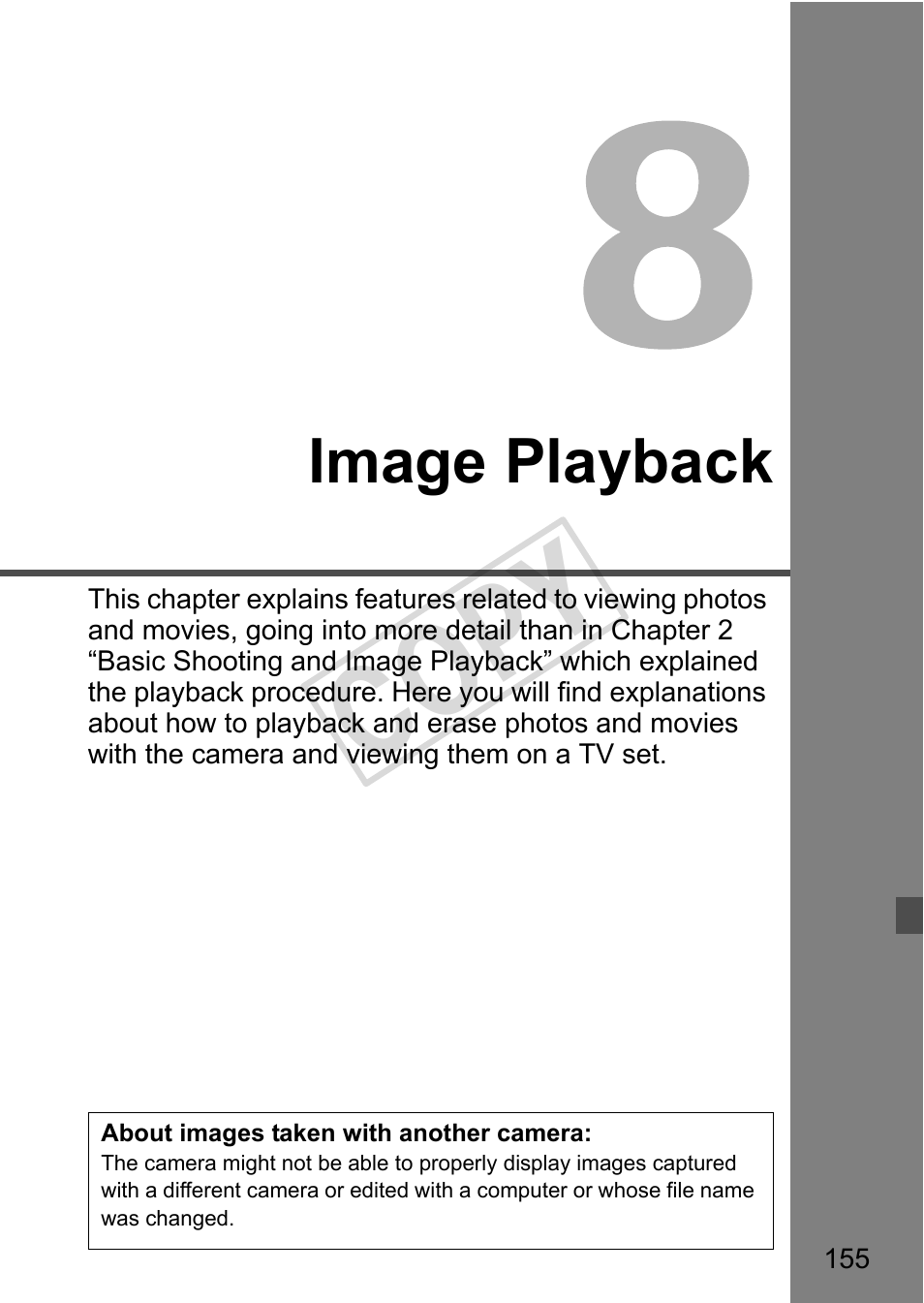 Cop y, Image playback | Canon eos rebel T2i User Manual | Page 155 / 260