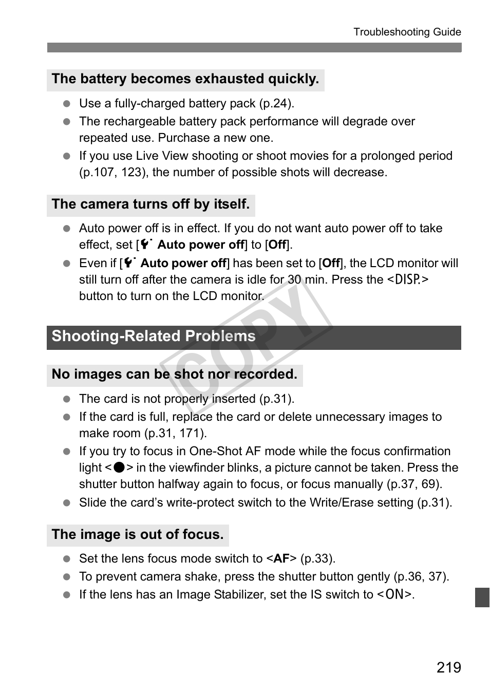 Cop y | Canon eos rebel T2i User Manual | Page 219 / 260