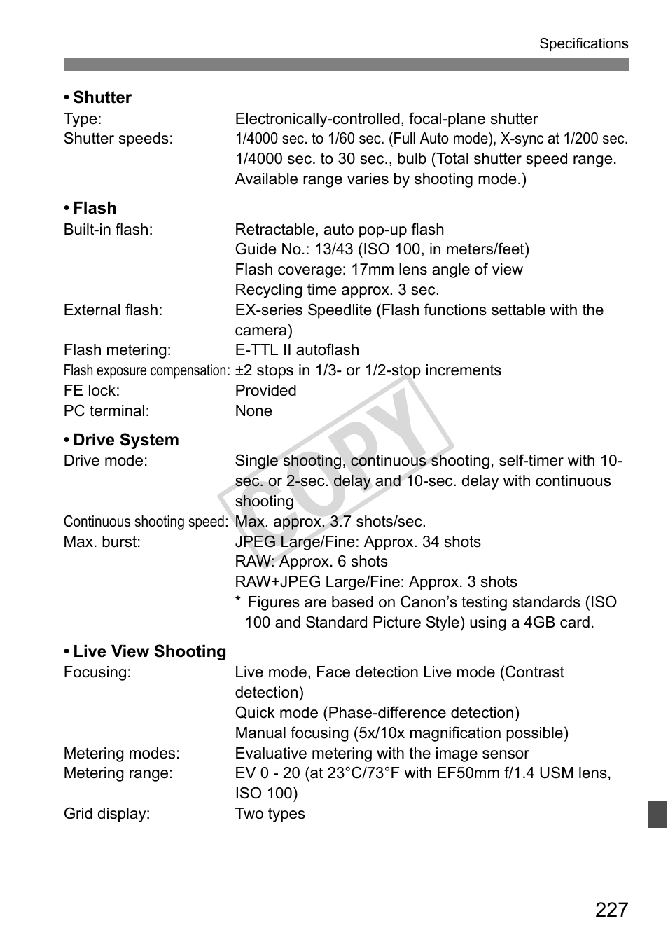 Cop y | Canon eos rebel T2i User Manual | Page 227 / 260