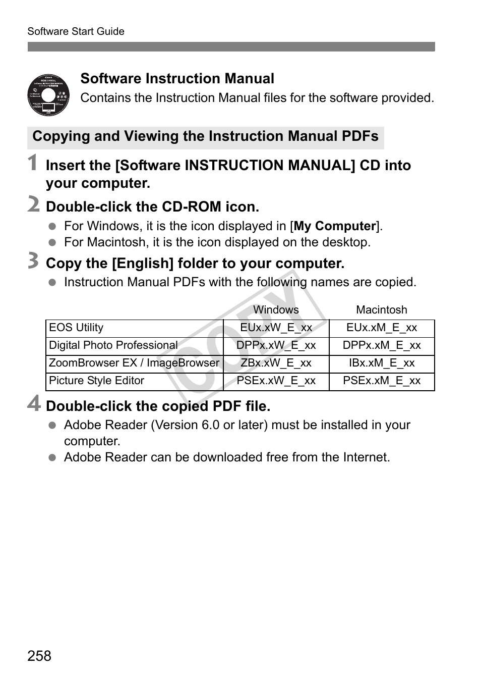 Cop y | Canon eos rebel T2i User Manual | Page 258 / 260